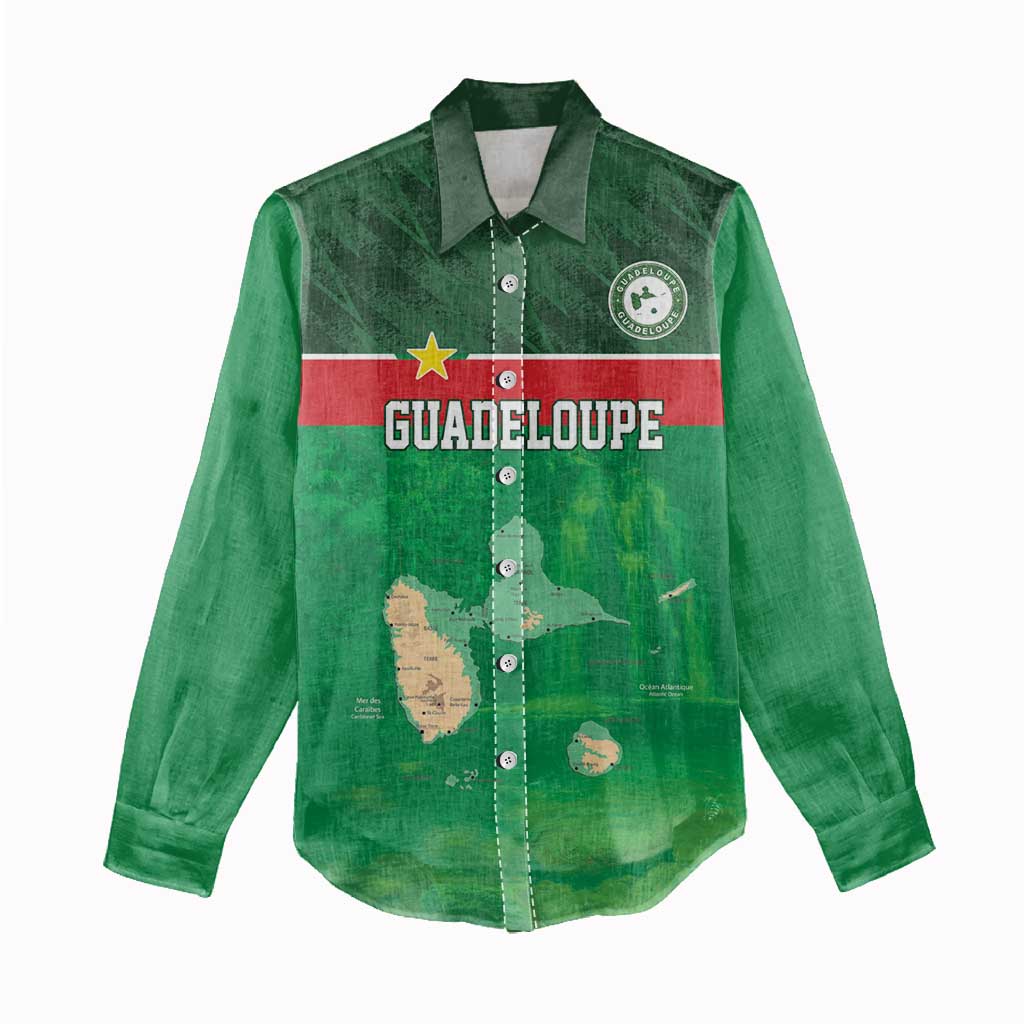 Custom Guadelope Football Women Casual Shirt Basse Terre Green Style
