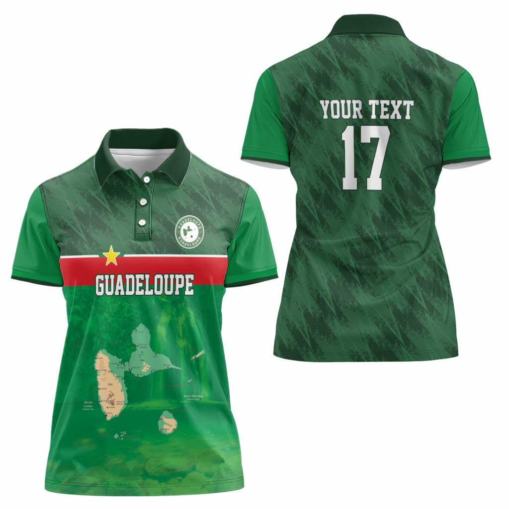 Custom Guadelope Football Women Polo Shirt Basse Terre Green Style