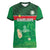 Custom Guadelope Football Women V-Neck T-Shirt Basse Terre Green Style