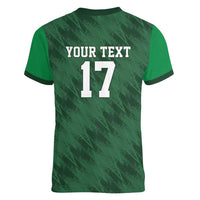 Custom Guadelope Football Women V-Neck T-Shirt Basse Terre Green Style