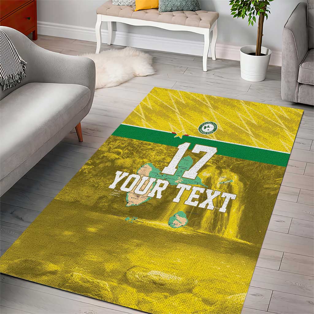 Custom Guadelope Football Area Rug Basse Terre Yellow Style