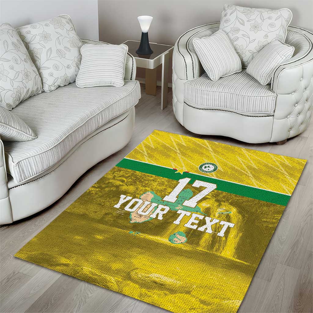 Custom Guadelope Football Area Rug Basse Terre Yellow Style