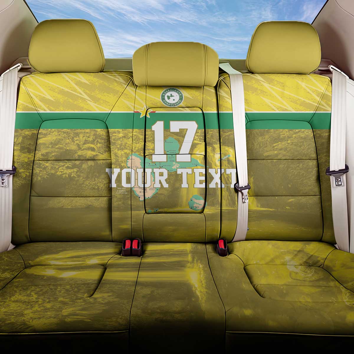 Custom Guadelope Football Back Car Seat Cover Basse Terre Yellow Style