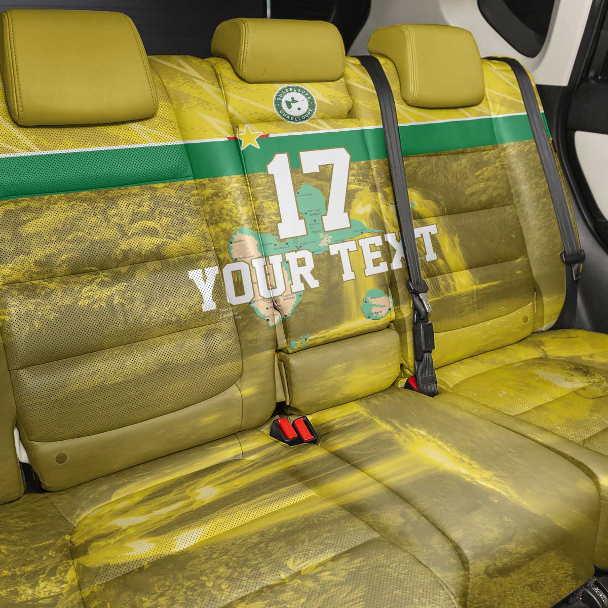 Custom Guadelope Football Back Car Seat Cover Basse Terre Yellow Style