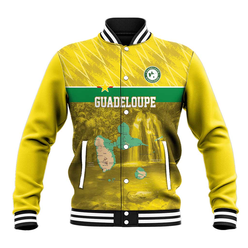 Custom Guadelope Football Baseball Jacket Basse Terre Yellow Style