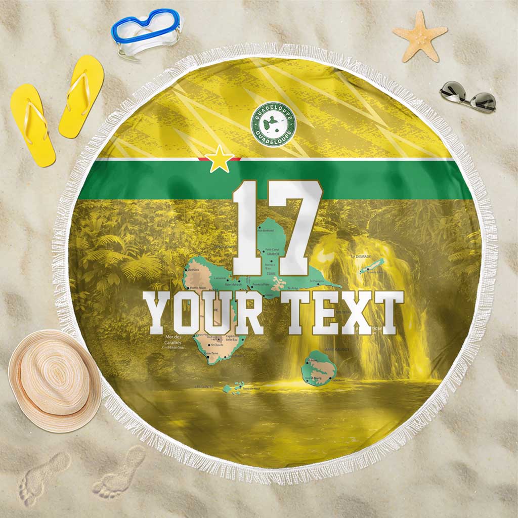 Custom Guadelope Football Beach Blanket Basse Terre Yellow Style