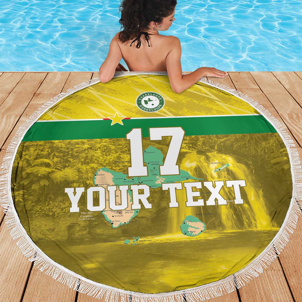 Custom Guadelope Football Beach Blanket Basse Terre Yellow Style