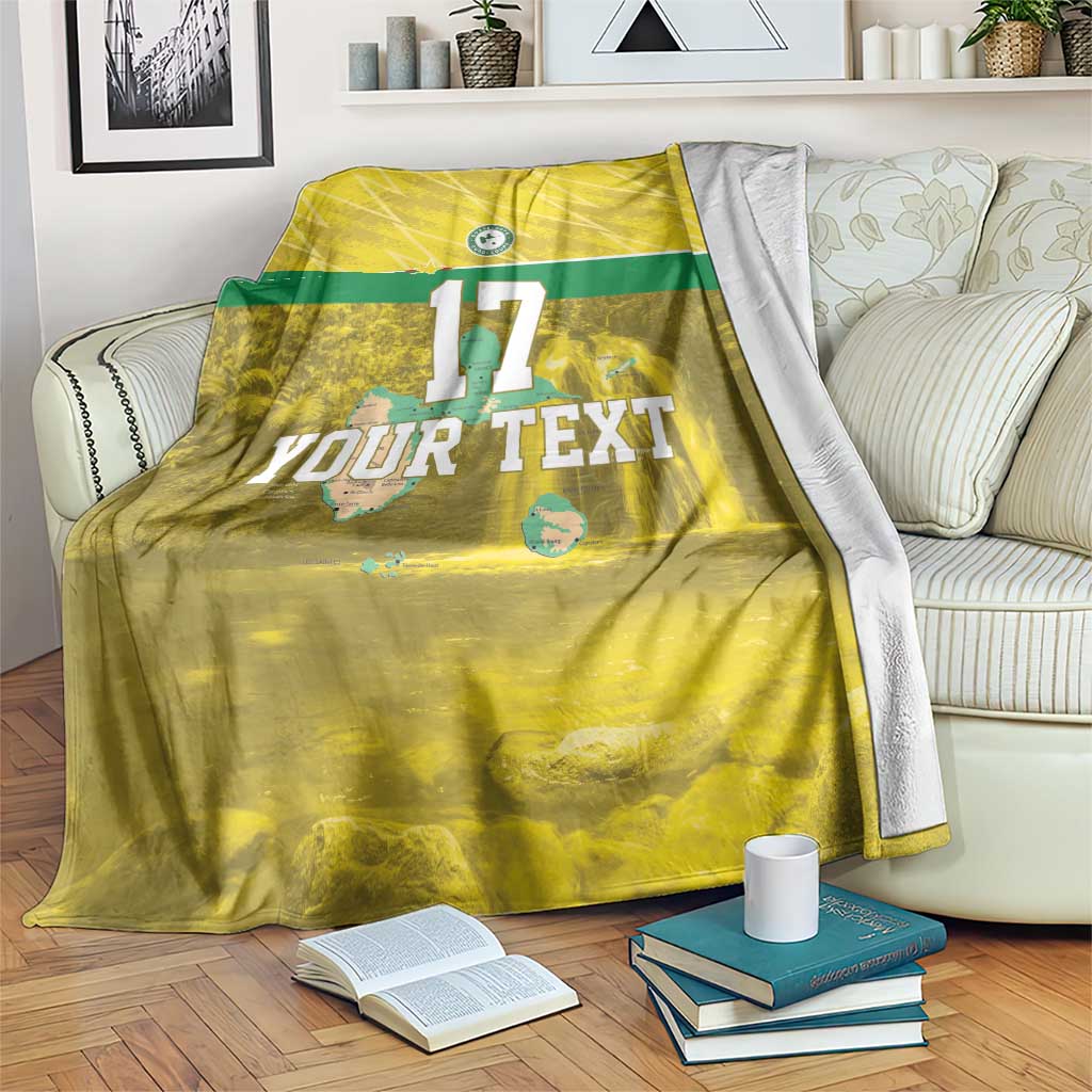 Custom Guadelope Football Blanket Basse Terre Yellow Style