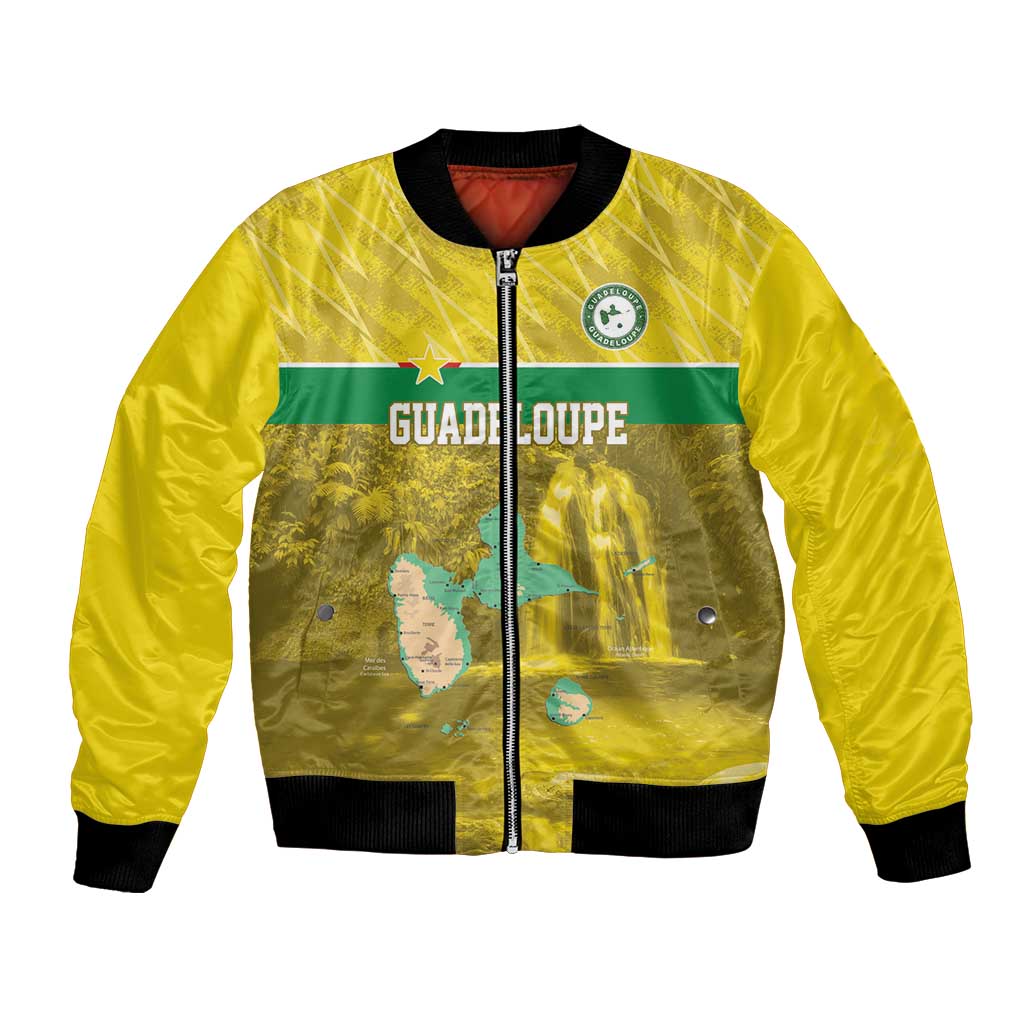 Custom Guadelope Football Bomber Jacket Basse Terre Yellow Style