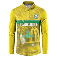 Custom Guadelope Football Button Sweatshirt Basse Terre Yellow Style