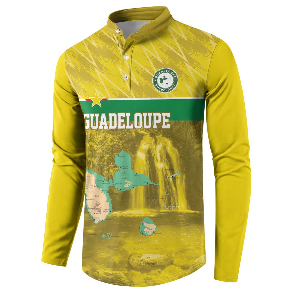 Custom Guadelope Football Button Sweatshirt Basse Terre Yellow Style