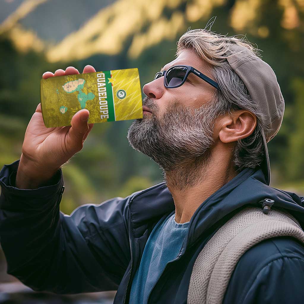 Custom Guadelope Football 4 in 1 Can Cooler Tumbler Basse Terre Yellow Style