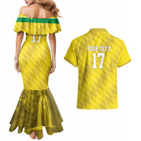 Custom Guadelope Football Couples Matching Mermaid Dress and Hawaiian Shirt Basse Terre Yellow Style