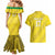 Custom Guadelope Football Couples Matching Mermaid Dress and Hawaiian Shirt Basse Terre Yellow Style