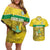 Custom Guadelope Football Couples Matching Off Shoulder Short Dress and Hawaiian Shirt Basse Terre Yellow Style