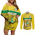 Custom Guadelope Football Couples Matching Off Shoulder Short Dress and Long Sleeve Button Shirt Basse Terre Yellow Style
