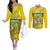 Custom Guadelope Football Couples Matching Off The Shoulder Long Sleeve Dress and Long Sleeve Button Shirt Basse Terre Yellow Style