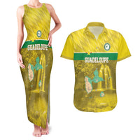 Custom Guadelope Football Couples Matching Tank Maxi Dress and Hawaiian Shirt Basse Terre Yellow Style