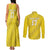 Custom Guadelope Football Couples Matching Tank Maxi Dress and Long Sleeve Button Shirt Basse Terre Yellow Style