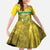 Custom Guadelope Football Family Matching Long Sleeve Bodycon Dress and Hawaiian Shirt Basse Terre Yellow Style