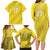 Custom Guadelope Football Family Matching Long Sleeve Bodycon Dress and Hawaiian Shirt Basse Terre Yellow Style