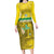 Custom Guadelope Football Family Matching Long Sleeve Bodycon Dress and Hawaiian Shirt Basse Terre Yellow Style