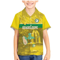 Custom Guadelope Football Family Matching Mermaid Dress and Hawaiian Shirt Basse Terre Yellow Style