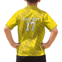 Custom Guadelope Football Family Matching Off The Shoulder Long Sleeve Dress and Hawaiian Shirt Basse Terre Yellow Style