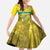Custom Guadelope Football Family Matching Off The Shoulder Long Sleeve Dress and Hawaiian Shirt Basse Terre Yellow Style