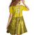 Custom Guadelope Football Family Matching Off The Shoulder Long Sleeve Dress and Hawaiian Shirt Basse Terre Yellow Style
