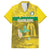 Custom Guadelope Football Family Matching Off The Shoulder Long Sleeve Dress and Hawaiian Shirt Basse Terre Yellow Style