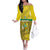 Custom Guadelope Football Family Matching Off The Shoulder Long Sleeve Dress and Hawaiian Shirt Basse Terre Yellow Style
