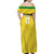 Custom Guadelope Football Family Matching Off Shoulder Maxi Dress and Hawaiian Shirt Basse Terre Yellow Style
