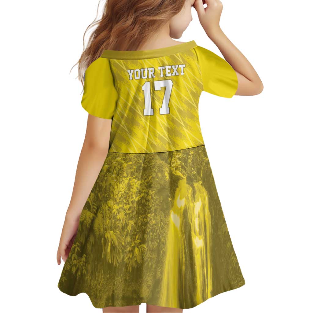 Custom Guadelope Football Family Matching Puletasi and Hawaiian Shirt Basse Terre Yellow Style