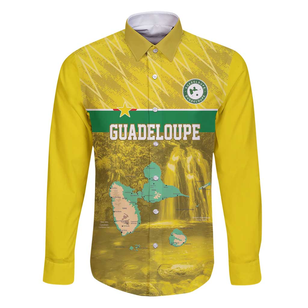 Custom Guadelope Football Family Matching Puletasi and Hawaiian Shirt Basse Terre Yellow Style
