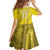 Custom Guadelope Football Family Matching Short Sleeve Bodycon Dress and Hawaiian Shirt Basse Terre Yellow Style