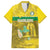 Custom Guadelope Football Family Matching Short Sleeve Bodycon Dress and Hawaiian Shirt Basse Terre Yellow Style