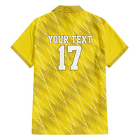 Custom Guadelope Football Family Matching Short Sleeve Bodycon Dress and Hawaiian Shirt Basse Terre Yellow Style