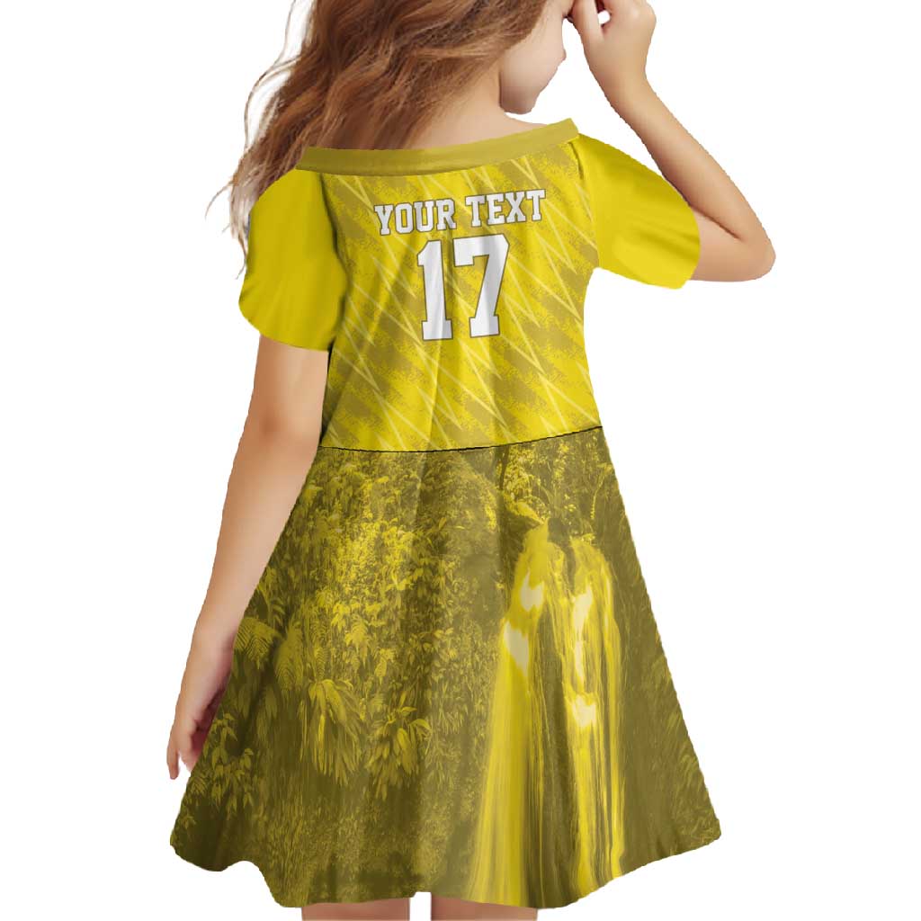 Custom Guadelope Football Family Matching Summer Maxi Dress and Hawaiian Shirt Basse Terre Yellow Style