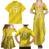 Custom Guadelope Football Family Matching Summer Maxi Dress and Hawaiian Shirt Basse Terre Yellow Style