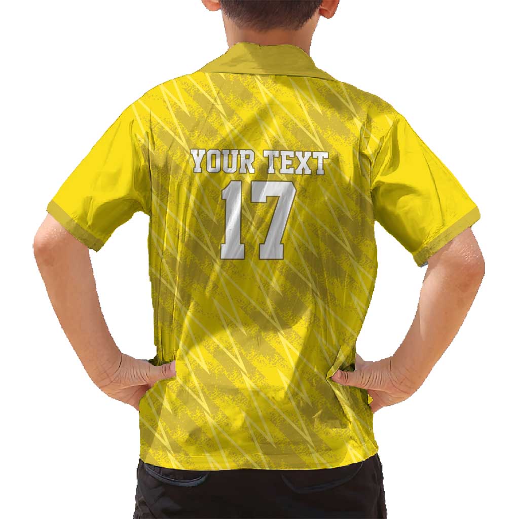 Custom Guadelope Football Family Matching Tank Maxi Dress and Hawaiian Shirt Basse Terre Yellow Style