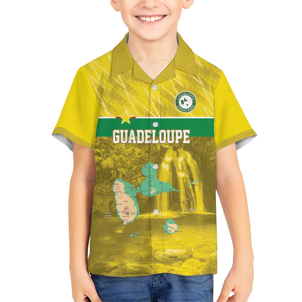 Custom Guadelope Football Kid Hawaiian Shirt Basse Terre Yellow Style
