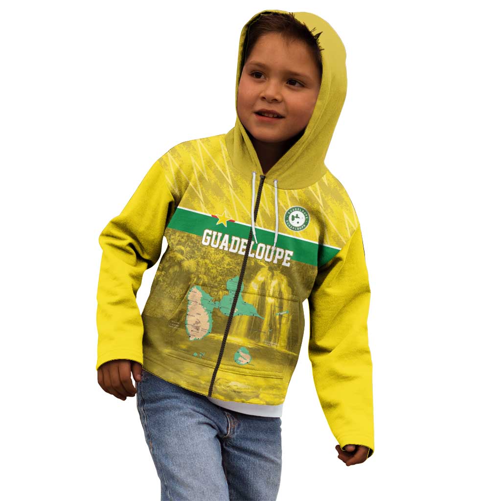 Custom Guadelope Football Kid Hoodie Basse Terre Yellow Style