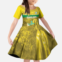 Custom Guadelope Football Kid Short Sleeve Dress Basse Terre Yellow Style