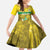 Custom Guadelope Football Kid Short Sleeve Dress Basse Terre Yellow Style