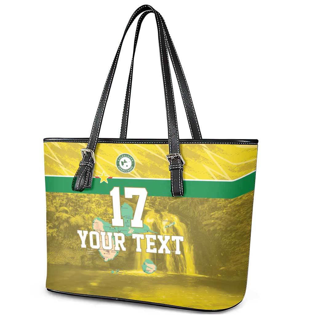 Custom Guadelope Football Leather Tote Bag Basse Terre Yellow Style
