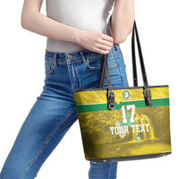 Custom Guadelope Football Leather Tote Bag Basse Terre Yellow Style