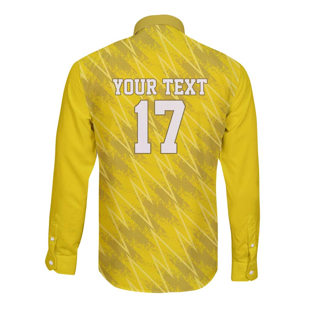 Custom Guadelope Football Long Sleeve Button Shirt Basse Terre Yellow Style