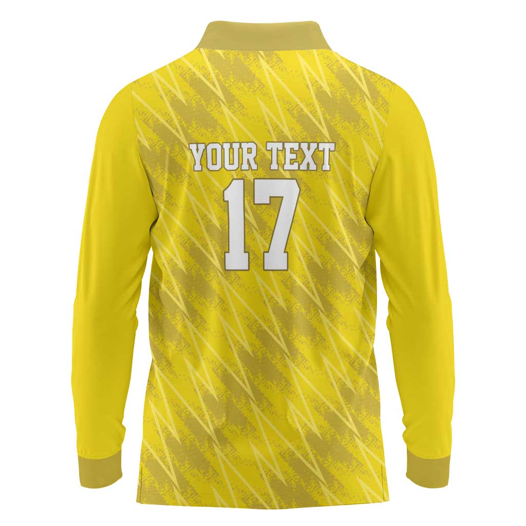 Custom Guadelope Football Long Sleeve Polo Shirt Basse Terre Yellow Style
