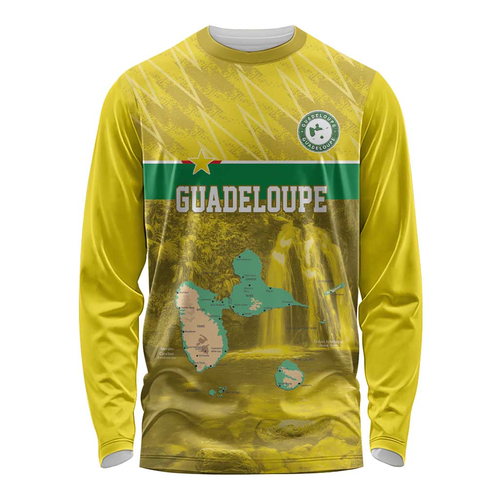 Custom Guadelope Football Long Sleeve Shirt Basse Terre Yellow Style